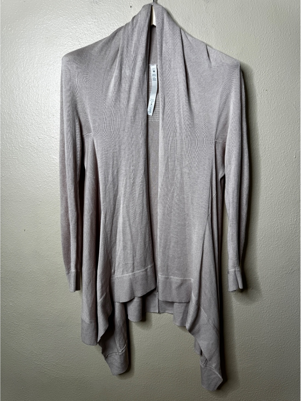 Lululemon Blush Pink Cashmere Blend Open Front Waterfall Cardigan M/L Sweater